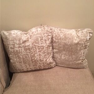 Neutral Patterned Throw Pillow Pair - Brand Unspecified, Cream/Beige